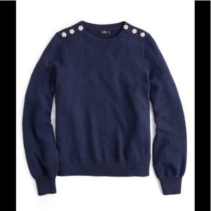 J.Crew Crewneck Sweater with Jeweled buttons